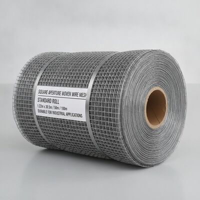 ช่องเปิดสี่เหลี่ยม สกรีน Woven Wire Mesh รอลล์มาตรฐาน 1.22m 30.5m 50m 100m สายใยทนทานสําหรับการใช้งานอุตสาหกรรม